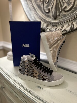 P448 High Top Panama Starburst Sneakers Women s EU 37 US 7 NIB OB!