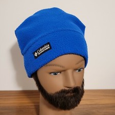 Vintage Columbia Sportswear Blue Youth Fleece Winter Cap S/M 90s 80s Made in USA