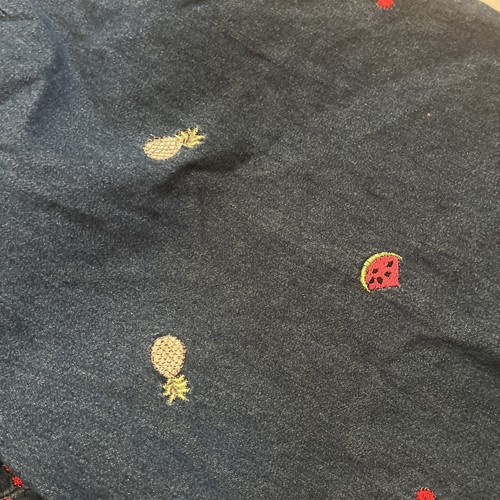 Vtg Y2k Women’s Cropped Capri Pants Size 18w Embroidered Fruit Tropical Denim - Picture 9 of 11