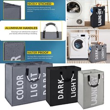Foldable Fabric Laundry Bag Washing Basket Hamper for Dirty Clothes Storage Home