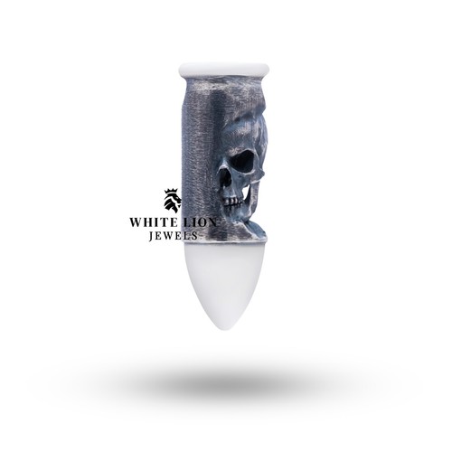 Gothic Wütend Kugel Biker Reiters Totenkopf Anhänger Oxidierte 925 Silber Herren - Bild 2 von 3