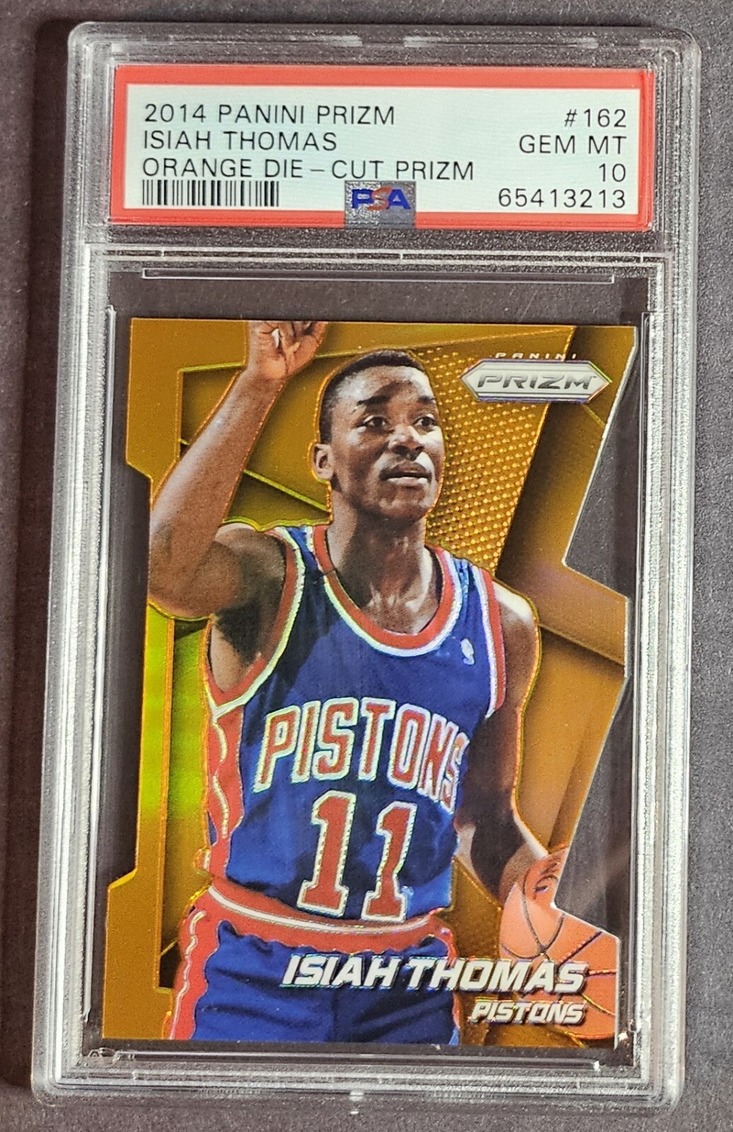 2014-15 Panini Prizm #162 Isiah Thomas Orange Die-Cut Prizm /139 PSA 10 POP 2