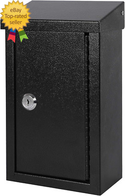 Wall-Mounted Key Drop Box with Key Lock Metal Mailbox Indoor& Outdoor Storage