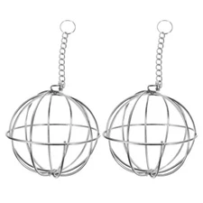 2 Pcs Suet Ball Holders for Birds Hanging Feeding Chicken Fruit Feeder