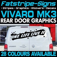 to fit VAUXHALL VIVARO MK3 ONE LIFE LIVE IT GRAPHICS STICKERS DECALS CAMPER VAN