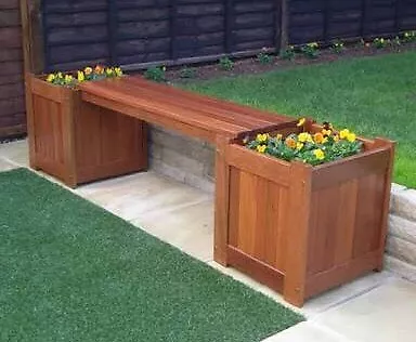 Garage Outdoor Wooden Garden Planter Box Bench Seat Garage Outdoor Wooden Garden Planter Box Bench Seat