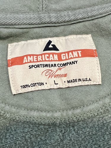 American Giant Hoodie Women’s L Classic Full Zip Green Slate Limited Made in USA - Picture 7 of 15