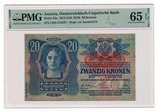 AUSTRIA banknote 20 Kronen 1919 PMG MS 65 EPQ Gem Uncirculated