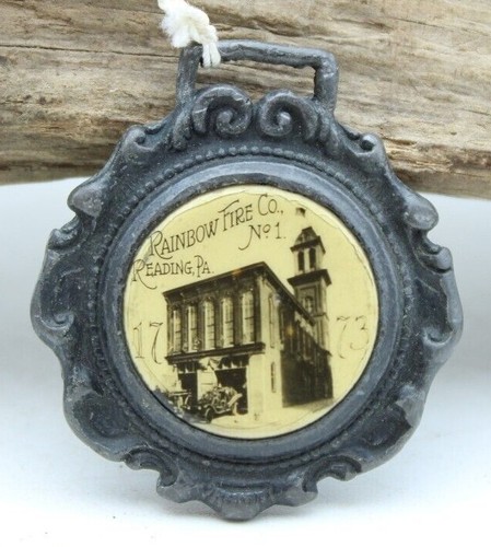 RARE RAINBOW FIRE No. 1 Co. 1773 POCKET WATCH FOB READING PA 37.4x41.4mm (T3N)