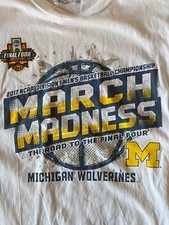 Michigan Wolverines Final Four 2017 Phoenix White T Shirt Adult Size M