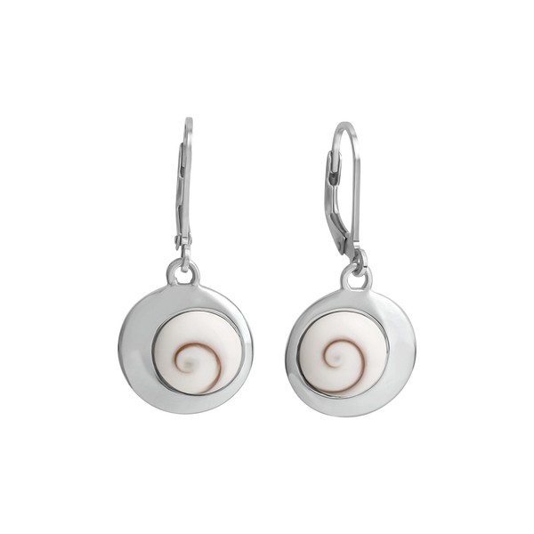 Ohrschmuck OhrhäNger 925 Sterling Silber Rhodiniert GläNzend Mit Muschel Weiß V-image