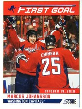 MARCUS JOHANSSON 2011/12 MARCADOR PRIMER GOL INSERTO #15 CASI NUEVO WASHINGTON CAPITALS