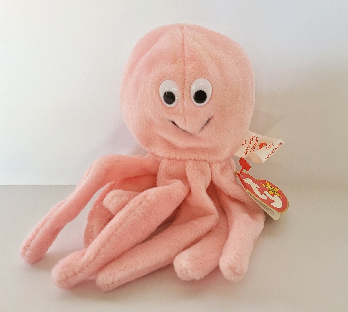 TY BEANIE BABY INKY THE OCTOPUS PVC 1993 TUSH TAG 1994 HANG TAG