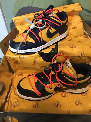 Size 6.5 - Nike Dunk Low x OFF-WHITE University Gold 2019