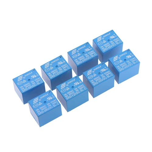 Blau Mini Leistungsrelais SRD-03V/05V/12V/24VDC-SL-A -SL-C 4Pin/5Pin 10A - Picture 4 of 7