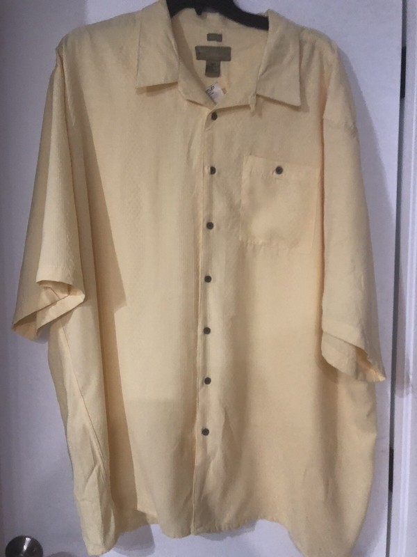 Cabana  Yellow  Mens  4XL Short Sleeve Sueded  Shirt        #418