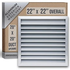 Fits 20x20 Wall Opening Anodized Aluminum Exterior Wall Vent by Handua | Gabl...