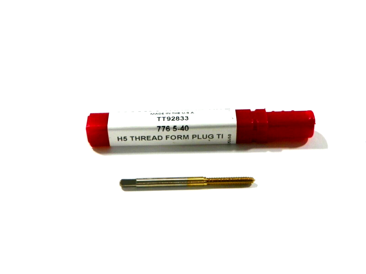 1pc) 5-40 H5 THREAD FORM PLUG TAP TIN COATED TITAN USA TT92833
