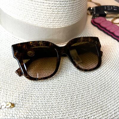 Fendi Brown & Black Havana Sunglasses, “Modern Cat Eye” Fendi Brown & Black Havana Sunglasses, “Modern Cat Eye  main image 2