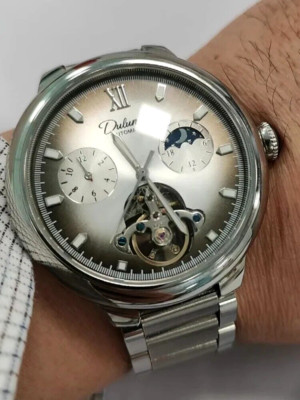 DULUNWE Luxury Men's Mechanical Automatic Watch Tourbillon 3ATM Luminous Leather