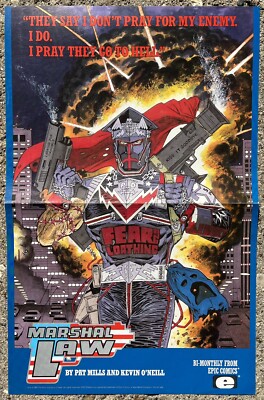 Marshall Law Original Promo Poster Kevin O Neill Art 1987 Epic Comics 11  x 17 