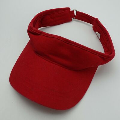 Blank Red Visor Cap Hat Adjustable Adult