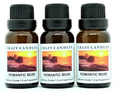 3 Romantic Musk 1/2oz Premium Grade Scented Fragrance Oil Crazy Candles