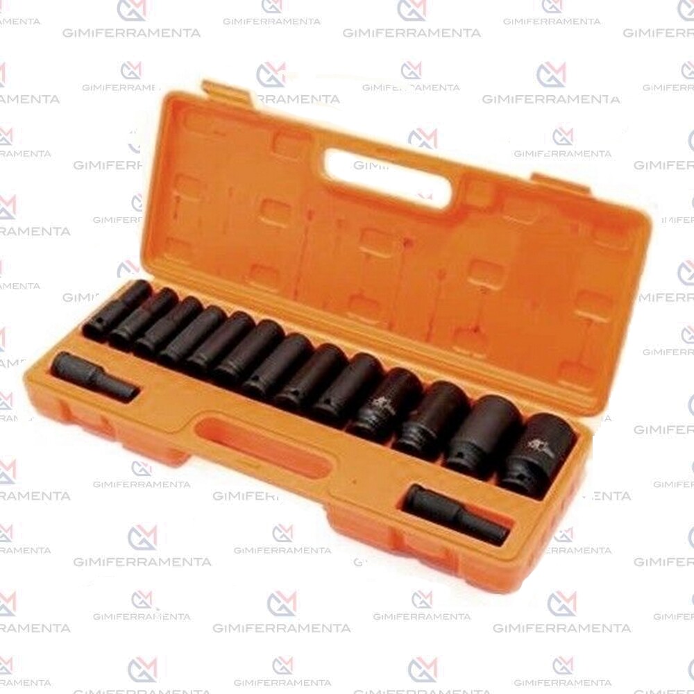 Set Bussole Profonde 1/2" Impact Pro 15 Pezzi 10-32mm | Garage Kit