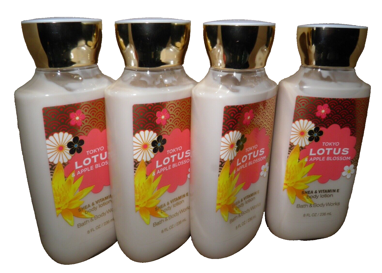 4 BATH & BODY WORKS TOKYO LOTUS APPLE BLOSSOM LOTION Retired