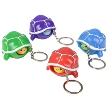 RI Novelty SET OF 4 POP-OUT TURTLE KEYCHAINS [Red, Blue, Green & Purple](2 inch)