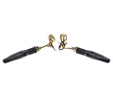 2x Lang Sequentiell Blinker LED Carbon M10 f&uuml;r Motorrad Moped Quad ATV ECE E24
