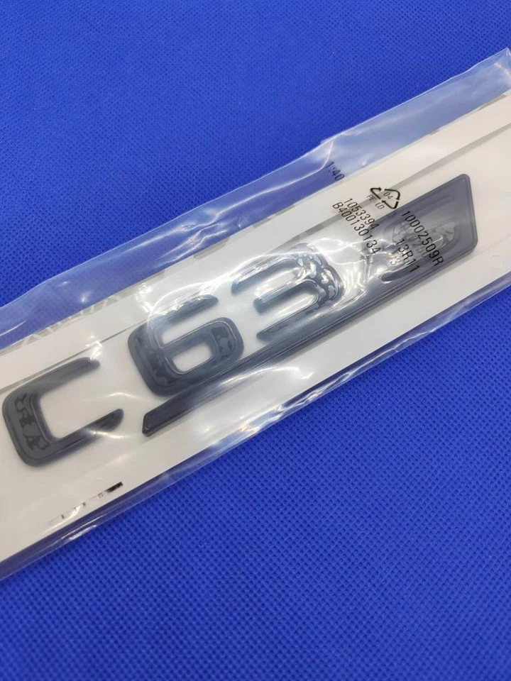 Logo C63S Full black noir brillant Mercedes badges emblème neuf - Photo 3/3