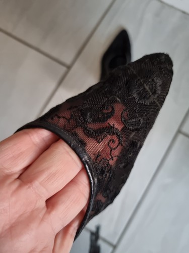 Beautiful Vintage Lotus Career Girl Lace Winklepicker Stiletto Party Shoes - Picture 4 of 9