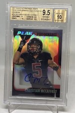 2017 RAINBOW Christian McCaffrey RC ROOKIE AUTO JSY #5/50 BGS 9.5/10 GEM MT POP2