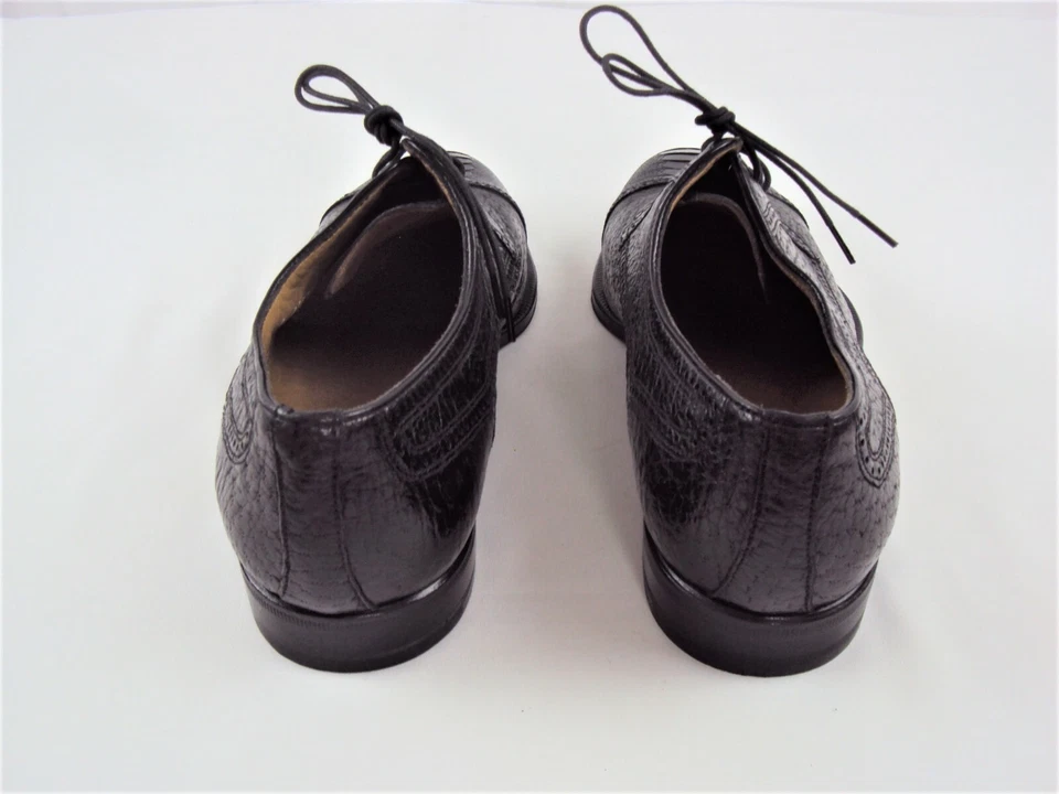 ZAPATO DE VESTIR MORESCHI OXFORD PARA HOMBRE ADRIANO PUNTA DE AVESTRUZ CUERO TALLA 8 ¡NUEVO!! Foto 4 de 4