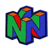 NINTENDO 64 - VIDEO GAME CONSOLE LOGO - N64 - EMBROIDERED IRON-ON/SEW PATCH