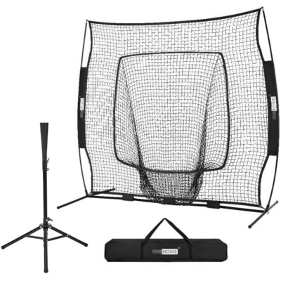 7x7 Baseball Practice Net Pitching Batting Hitting Strike Zone Softball Thrower 