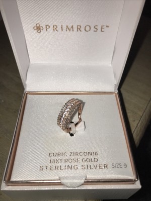 18kt Rose Gold Primrose Cubic Zirconia Sterling Silver Earrings - Main Image