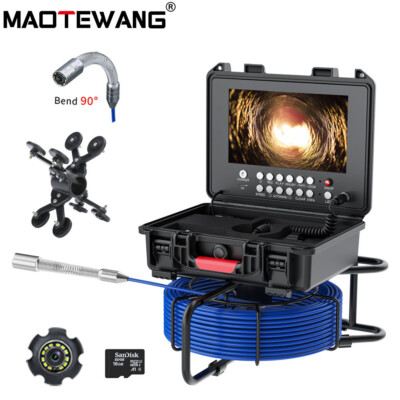 512HZ Signal Pipe Inspection Camera 9inch Drain Sewer Endoscope+Self-Level 50M