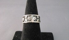 Sterling silver band ring oxidized design