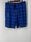 The North Face Mens Blue Black Striped Swim Board Shorts Bottom Size 36 — photo 1