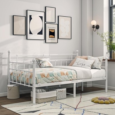 Metal Daybed Frame Twin Size Platform Sofa Bed Day Bed with Strong Steel Slat...