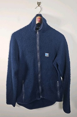 Vintage Helly Hansen Full Zip Sherpa Fleece Jacke Herren mittelblau Flor 70er-80er