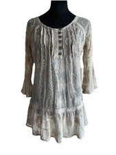 SACRED THREADS M VINTAGE Lace Crochet Tunic H...