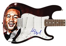 John Legend Signed Autographed 1/1 Custom Graphics Photo Guitar ACOA