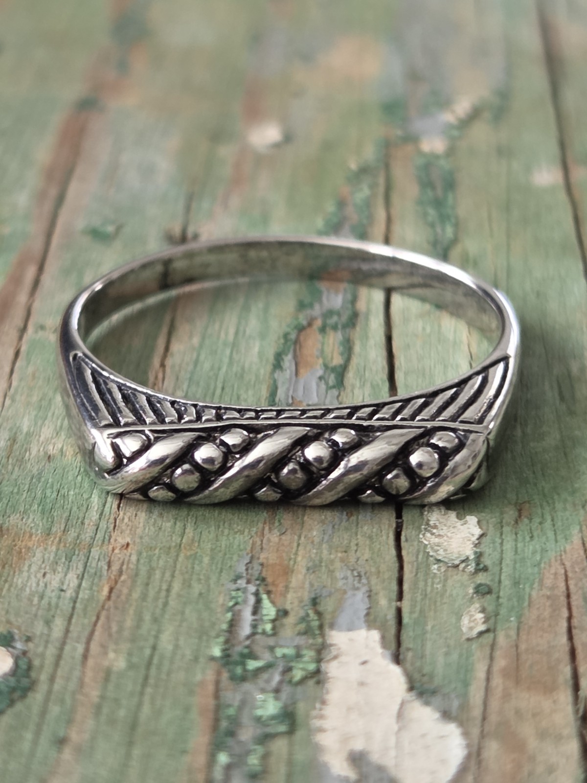 Vintage 925 Solid Sterling Silver Stack Diagonal … - image 1