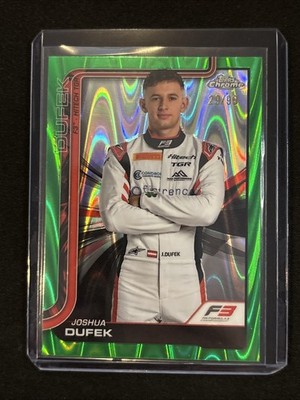  Joshua Dufek 2025 Topps Chrome Formula 1 #55 Green Ray Wave Refractor 29/99
