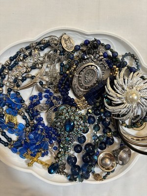 Vintage to Modern Mixed Jewelry Lot Celestial, Rosaries, signed Lisner Earrings