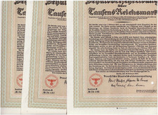 Zestaw 6 pruskich obligacji państwowych, Berlin 1937, SV 1000 marek niemieckich, VF+