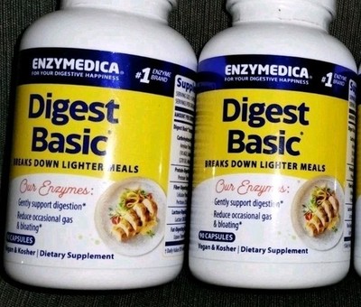(2) Enzymedica Digest Basic Enzyme Supplement, 90 Capsules Each - NEW - 06/2026+